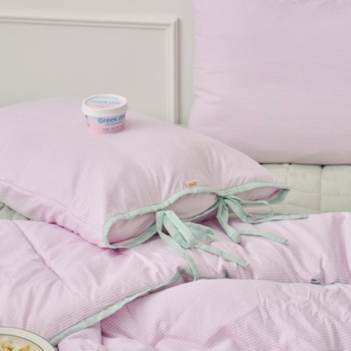 모던하우스 ON 소르베 데이즈 리본 베개커버 라벤더 스트라이프 (70x50cm)_이미지