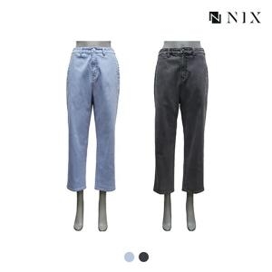 닉스 여 워싱 밴딩 루즈테이퍼드 데님 FNQSDDZ590M_이미지