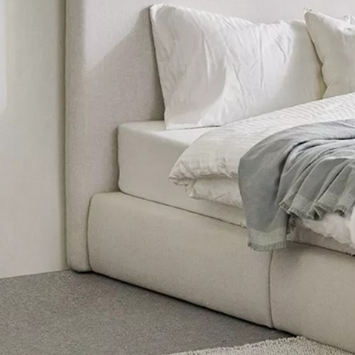 파로마 베이 크렌 패브릭 평상형 호텔 침대 K+협탁 2개 (독립스프링)_이미지