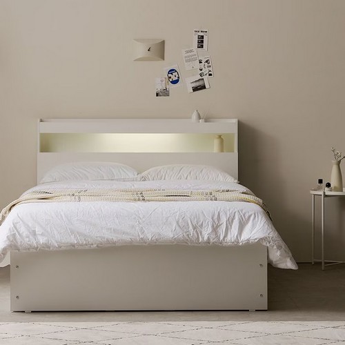 헤이몰리 라빈 수납 LED침대 D (독립스프링)_이미지