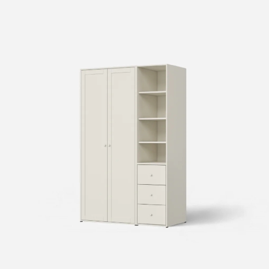 샘키즈 보나 행거형+오픈 선반서랍형 프레임 키큰 옷장세트 1200