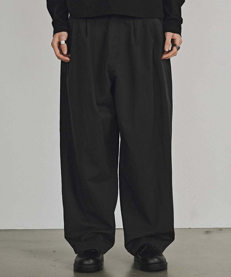 카네이테이 KANEITEI SOFT TOUCH TWO TUCK SLACKS BLACK K26S-BOL-556-BK 178163 L L