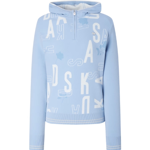 LF 닥스골프 레터링 자카드 미니 후드 반집업 니트 탑 DNSW5D715B4