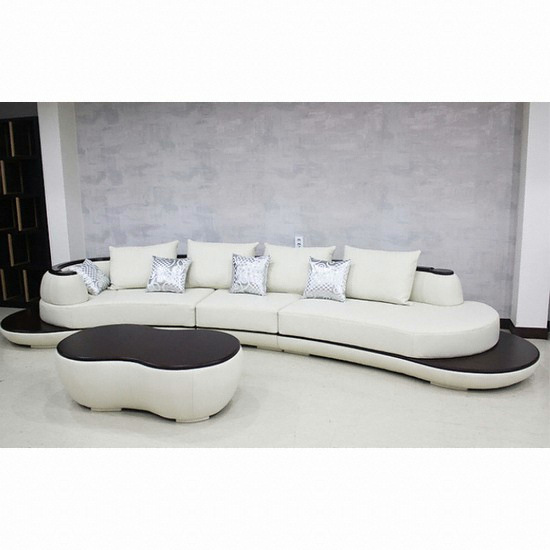 이젠가구 모프 이태리 천연가죽 5인 소파 (스툴별도)