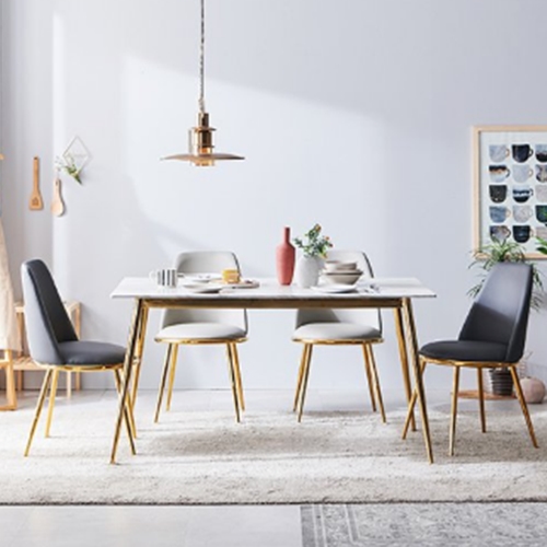 나무뜰 몬스 대리석 골드 식탁 1400 (PU가죽의자4개)_이미지