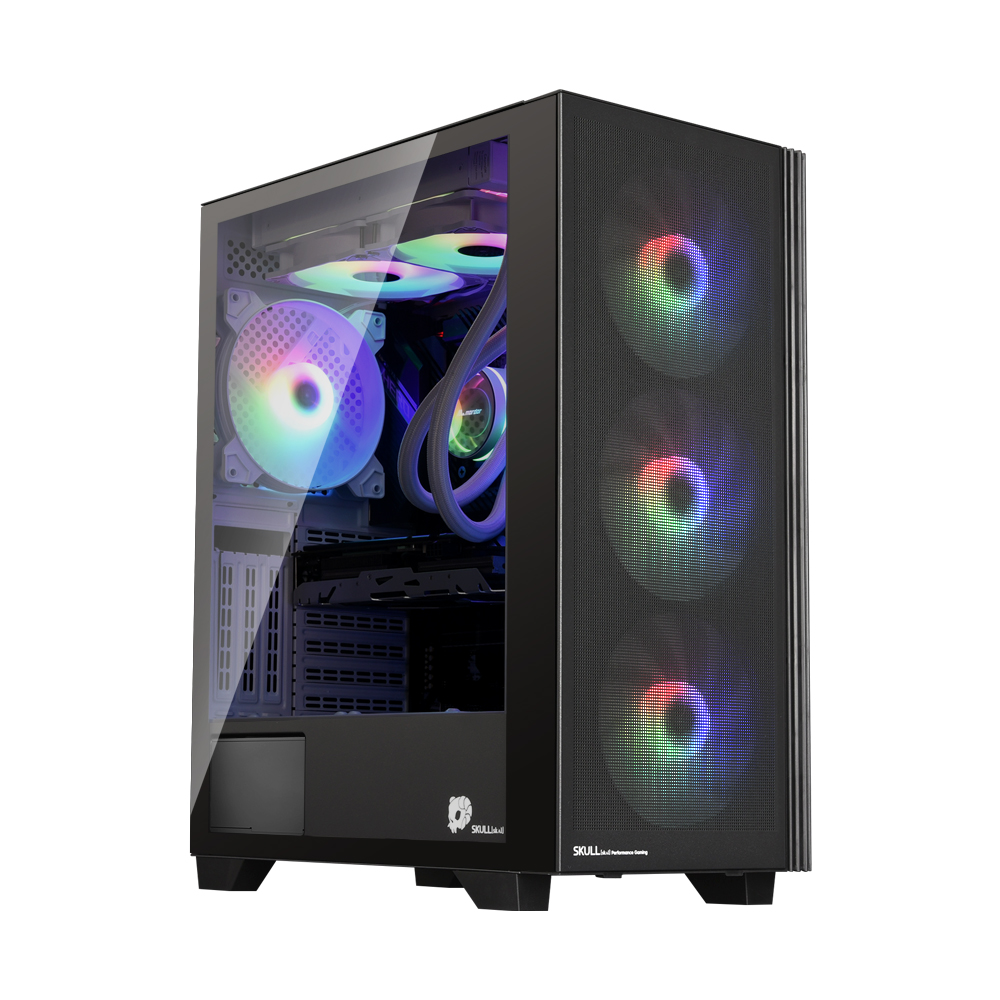 NEWZEN SKULL X50 RGB 4FAN 강화유리 (블랙)_이미지
