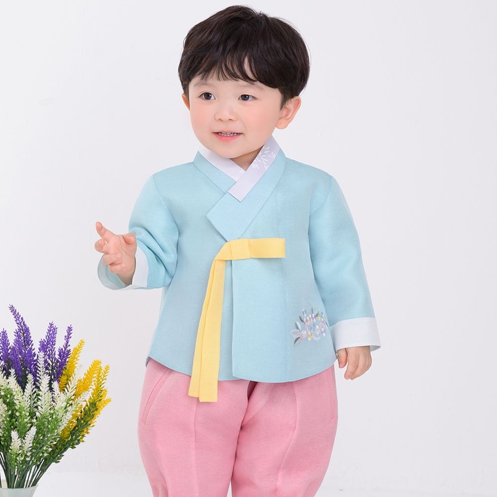 QT20016-솜솜둥이 남아 유아 아기 생활한복
