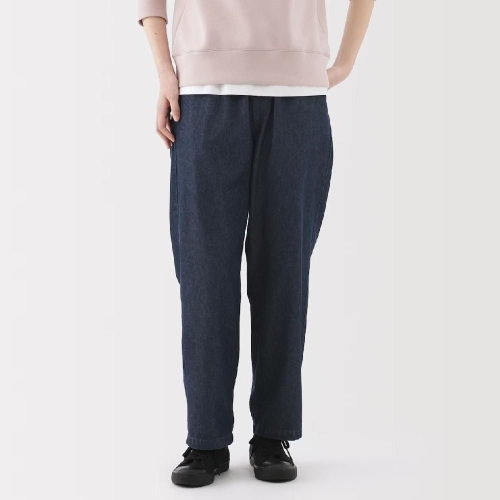 무인양품 여성 여자 데님 이지 테이퍼드 팬츠 청바지 바지 84632242 네이비