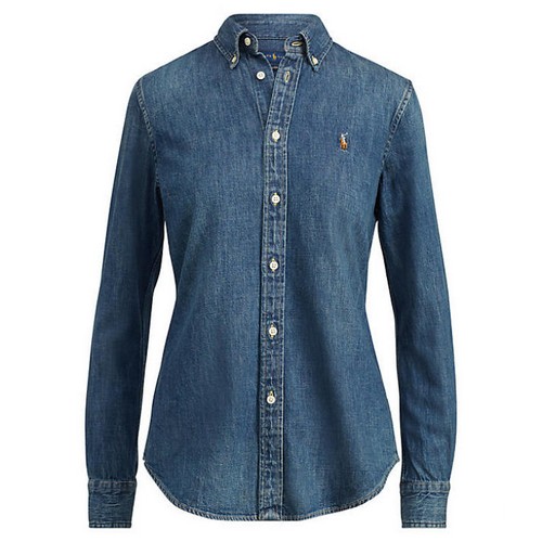 폴로 폴로 커스텀 핏 데님 셔츠 WMPOSHTN6820088040_이미지