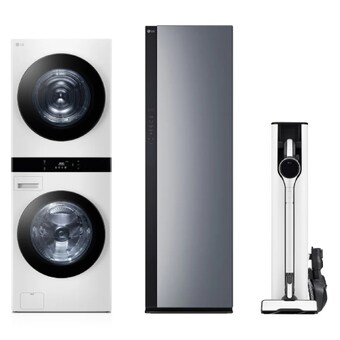 LG전자 트롬 오브제컬렉션 워시타워 WL21WDU + 스타일러 SC5GMR52 + 청소기 AX948BHE
