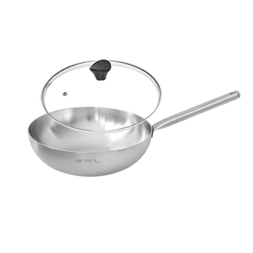 한일스텐레스 에테르 무연마제 IH 통5중 304 스텐 궁중팬 (24cm+유리뚜껑)_이미지