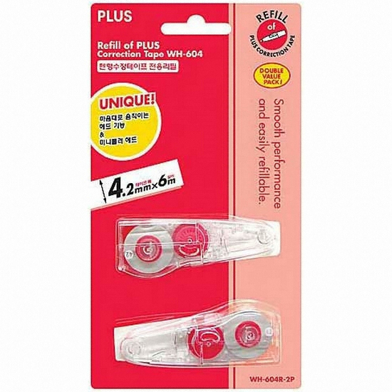 플러스 화이퍼 MR WH-604R 수정테이프 리필 (2입x1개)_이미지