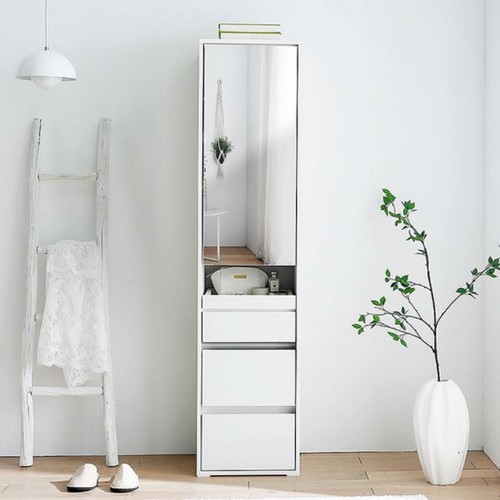 원스홈 클로이 전신거울 슬림 서랍형 화장대 400