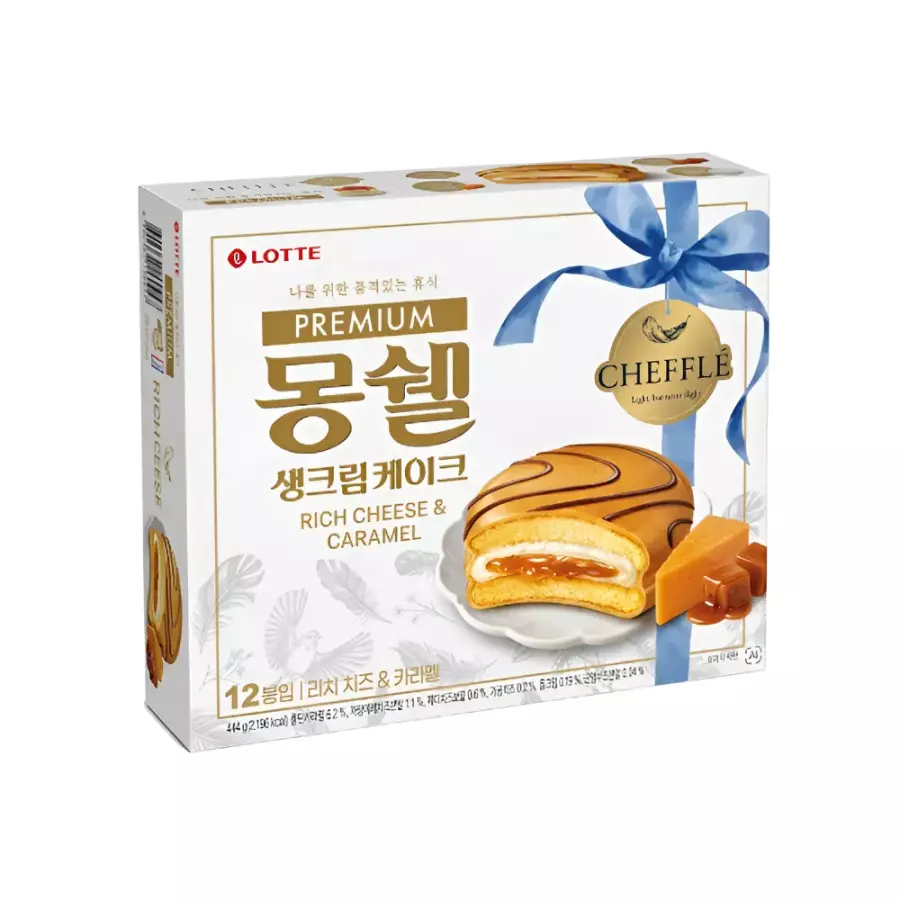 롯데제과 몽쉘 생크림 케이크 리치치즈 카라멜 444g (1개)_이미지