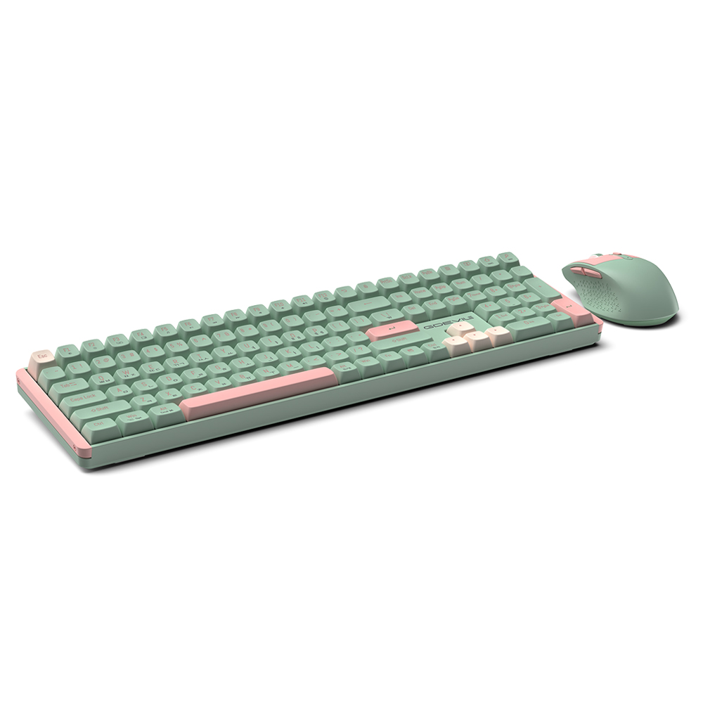 GDEVIL MK850W 무선 기계식 키보드 마우스 세트 (민트)_이미지