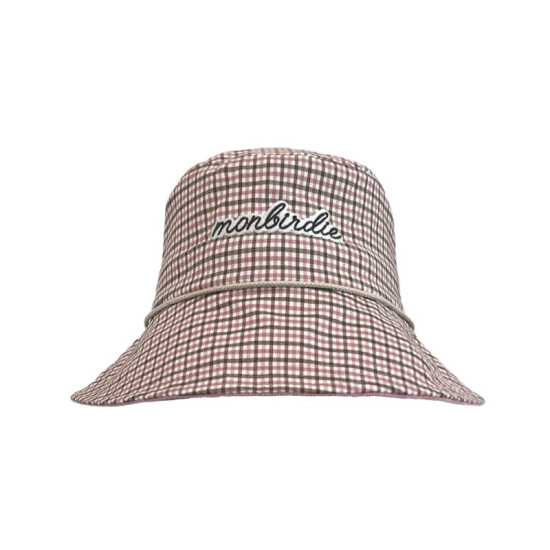 몽버디골프 체크 버킷햇 핑크