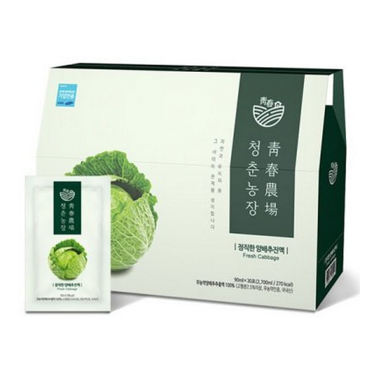 청춘농장 정직한 양배추진액 90ml 30포 (4개)_이미지