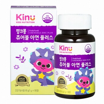 키누 핑크퐁 츄어블 아연 플러스 90정