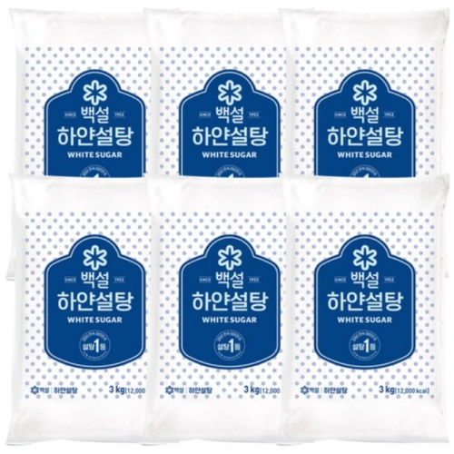 백설 하얀설탕 3kg (6개)_이미지