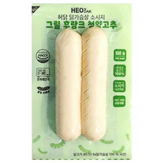 허닭 닭가슴살 소시지 그릴 후랑크 청양고추 100g (10개)