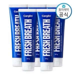 동아제약 가그린 후레쉬 브레스 치약 스피아민트 120g (5개)
