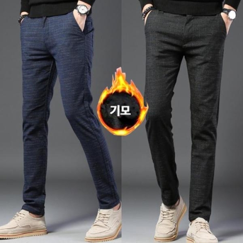 더블디 기모바지 융기모팬츠 체크패턴 슬랙스 IS-TTP02 S10185436_이미지