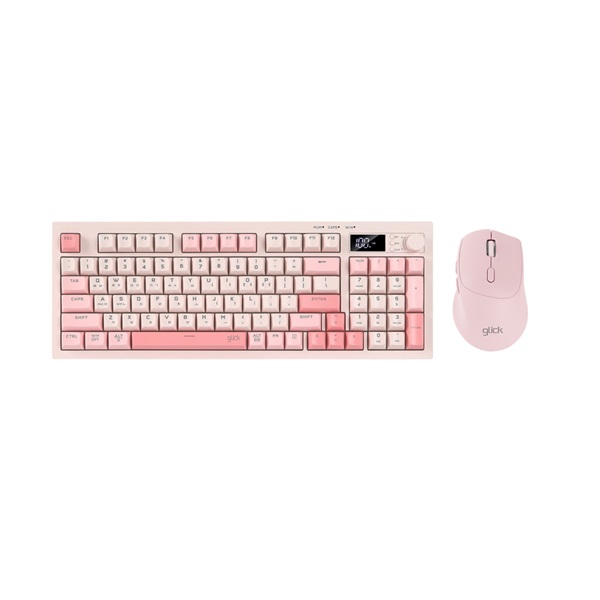 지클릭커 OFFICEPRO WMK50 사일런스 M 94 무선 키보드 마우스 세트 (Coral)_이미지