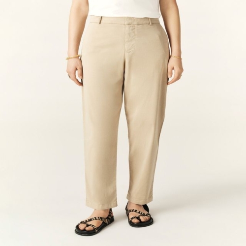 베이지 배기핏 면혼방 팬츠 SIPA4E008I2_이미지