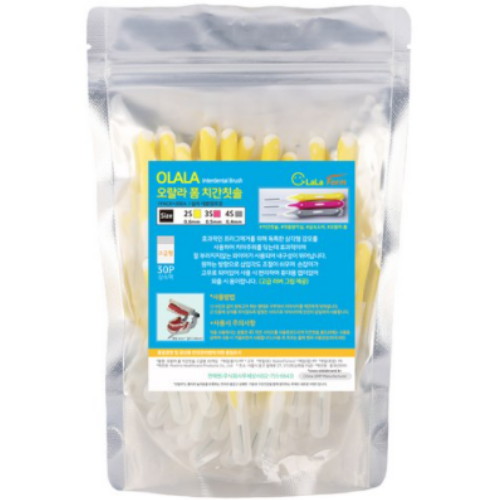 오랄라 폼 치간칫솔 SS 엘로우 30개 + 체크업 키트 3종 세트