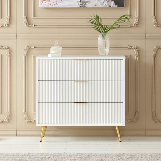 가구의가치 아트 3단 화이트 슬림 서랍장 800_이미지