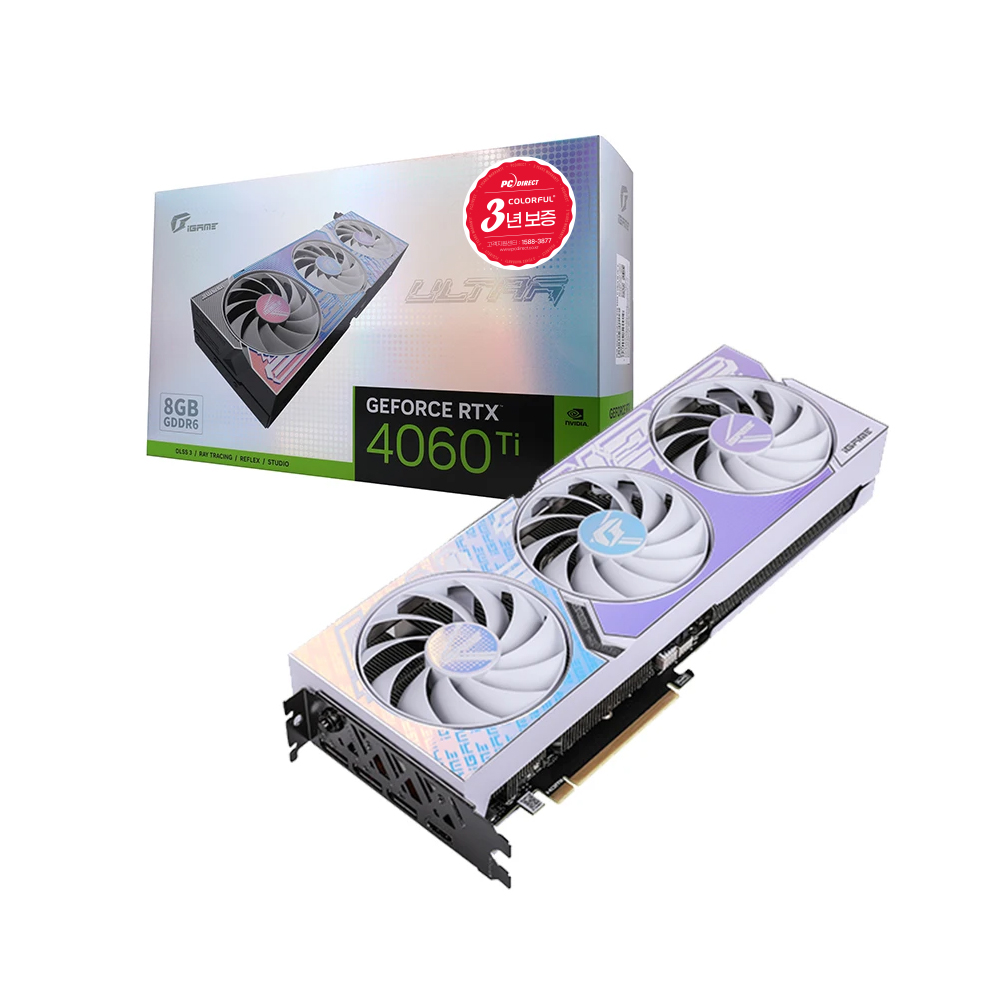 COLORFUL iGame 지포스 RTX 4060 Ti ULTRA OC D6 8GB White 피씨디렉트
