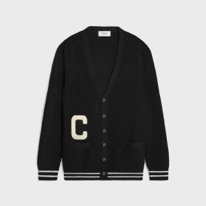 로고 롱 컬리지 가디건 블랙 남성 2AD0P830I 38EC