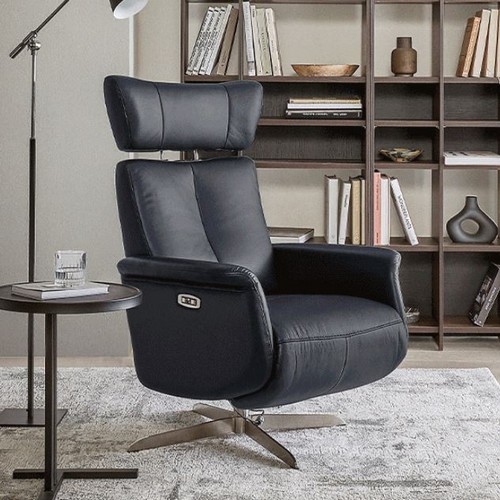 까사미아 우스터 전동 천연가죽 리클라이너 1인용_이미지