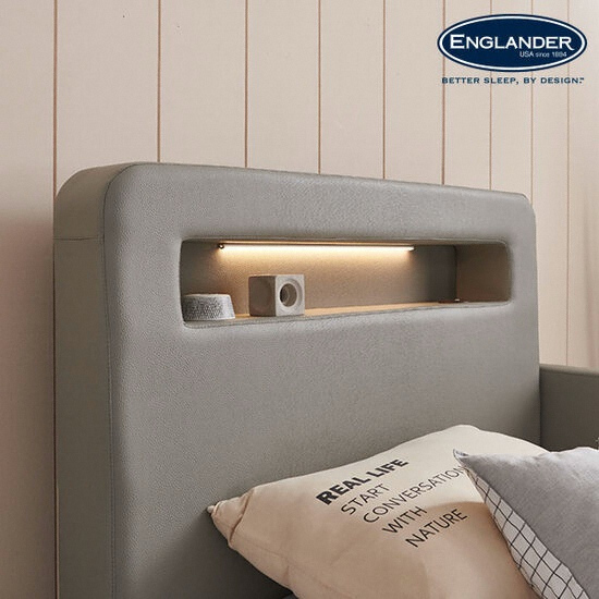 잉글랜더 소피아 저상형 가죽 LED침대 SS (매트별도)_이미지