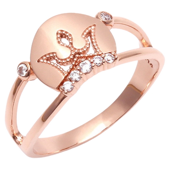 비앤비골드 14K 원형 크라운 반지 RSS15920