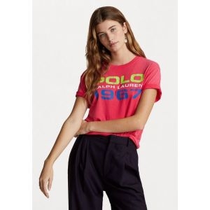 폴로 유럽 POLO 1967 반팔티 프린트 티셔츠 레드 라즈베리 289880_이미지