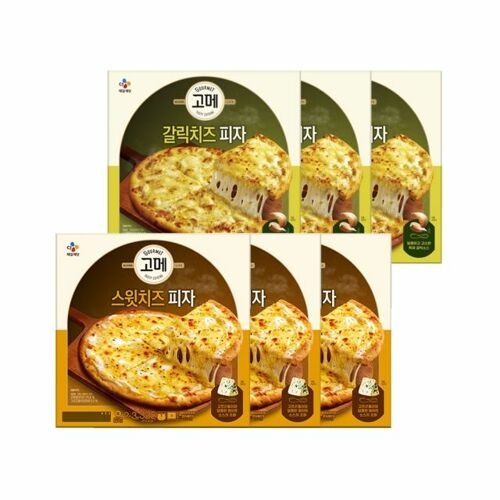 CJ제일제당 고메 스윗치즈 피자 325g x3개+갈릭치즈 피자 325g x3개