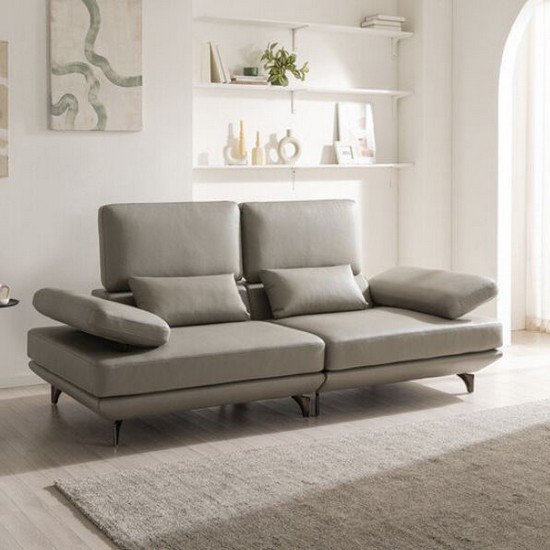 다우닝 클라임 리프트업 전체 천연가죽 소파 3인용 (스툴별도)_이미지