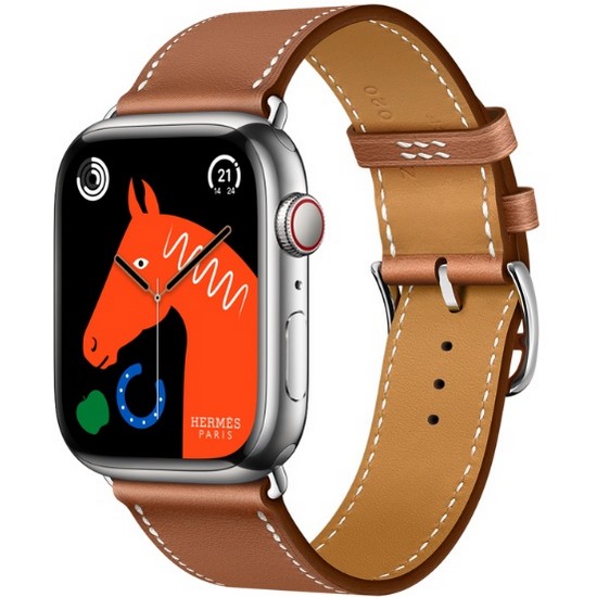 APPLE 워치 시리즈8 에르메스 45mm Cellular 실버 스테인리스 스틸 (싱글투어)