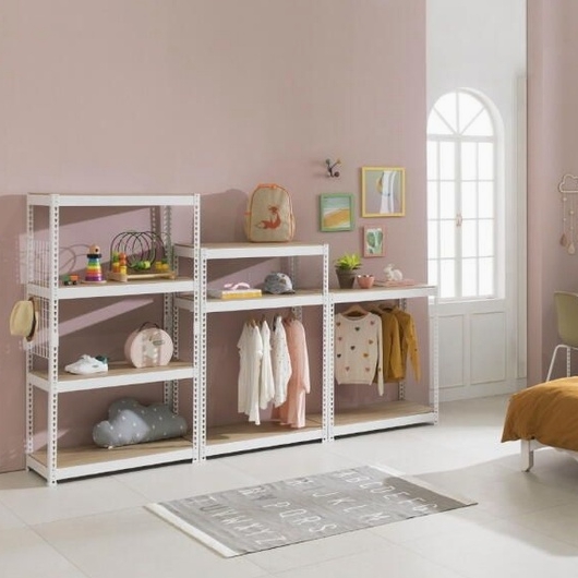 스피드랙 드레스룸 시스템 철제 행거봉2개 3단 행거 700x600 (195cm(높이))_이미지