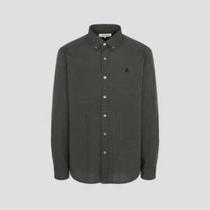 삼성물산 빈폴 변형 깅엄 체크 셔츠 카키 BC4764O02H_이미지