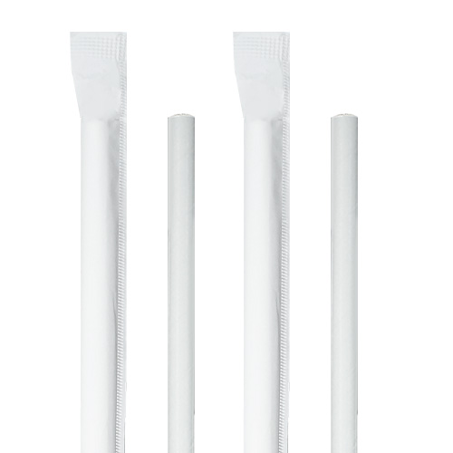 개별포장 냅킨코리아 종이빨대 화이트 21cm (500개)_이미지