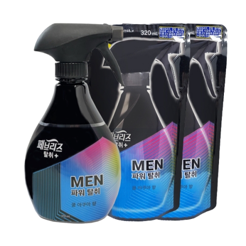 페브리즈 포맨 쿨 아쿠아 향 370ml + 리필 320mlx2개