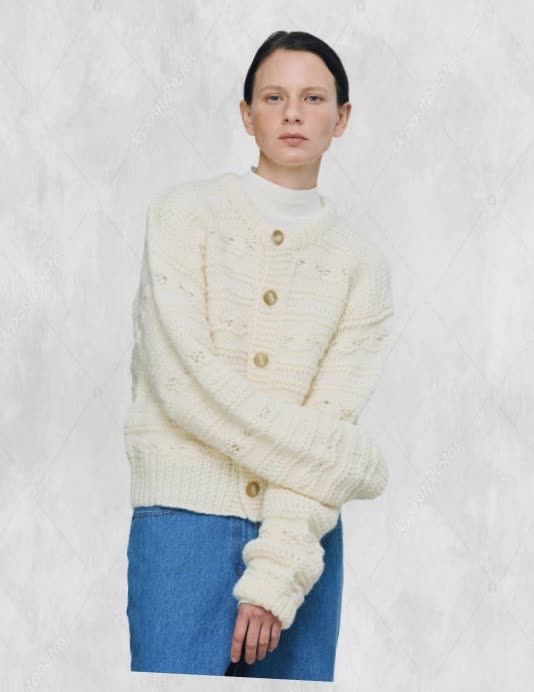 �ÿ��� Sophie Hand Wool 100 Cardigan Ivory 303825