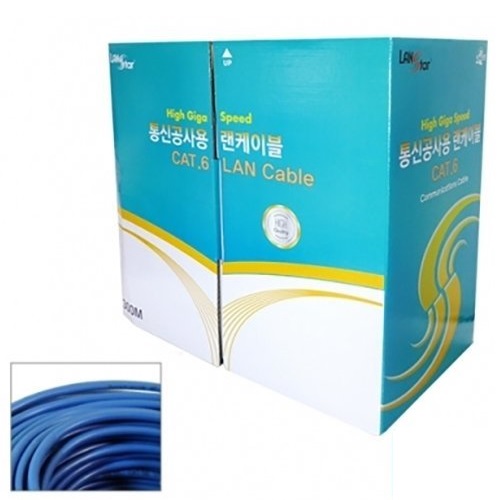 라인업시스템 LANSTAR LS-6UTP-300M CAT.6 UTP 제작용 BOX 케이블 (B 블루, 300m)_이미지