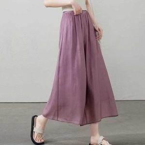 솜브레로스 여자 치마 바지 여름 슬림핏 하이웨스트 캐주얼 얇은 9부 와이드 팬츠 J05Z2-3득템1 DOS2