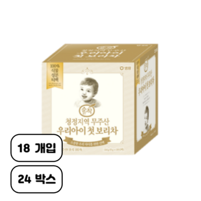 샘표식품 순작 청정 무주산 아기전용 보리차 18티백 (24개)
