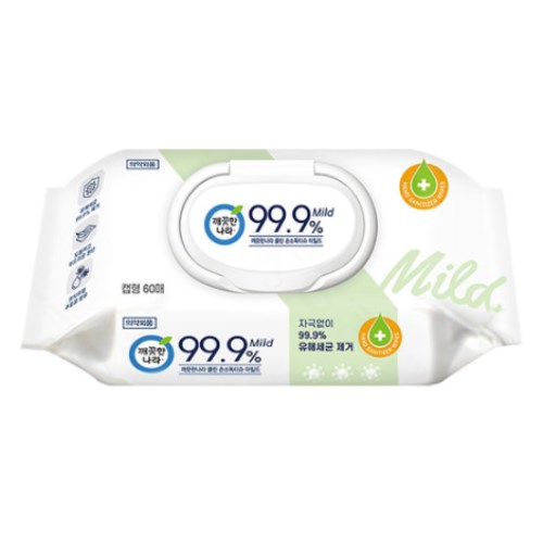 깨끗한나라 클린 손소독티슈 마일드 캡형 60매 (24팩)_이미지