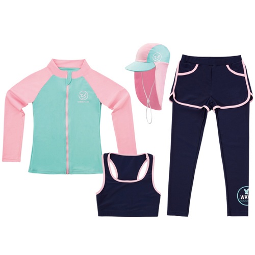 브레인스포츠 아이스샌드 아동 래쉬가드 플랩캡 세트 BR-88103