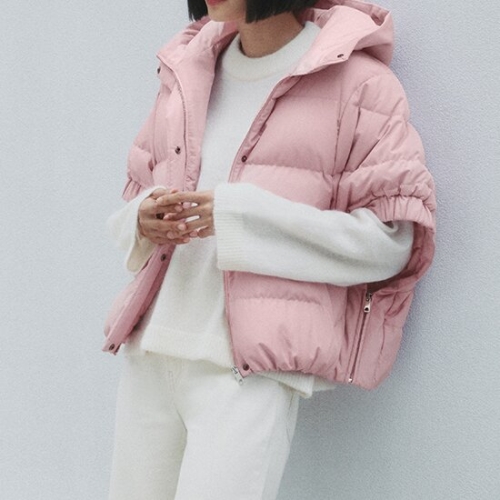메르에 여성 구스케이프 다운 핑크 LB-BA07_이미지